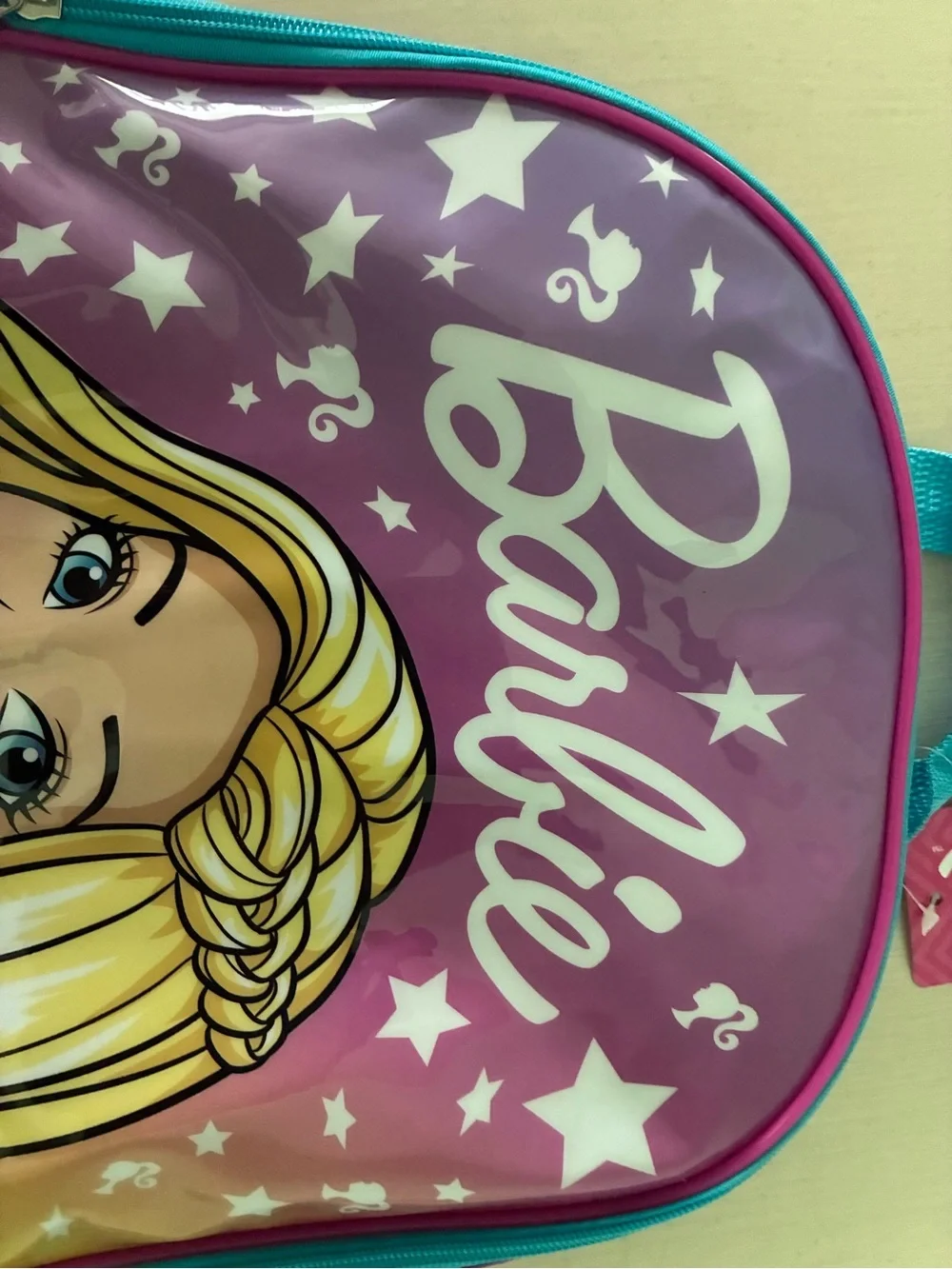 Barbie 15” Pink and Teal Gradient Graphic Backpack Zipper Adjustable Straps New